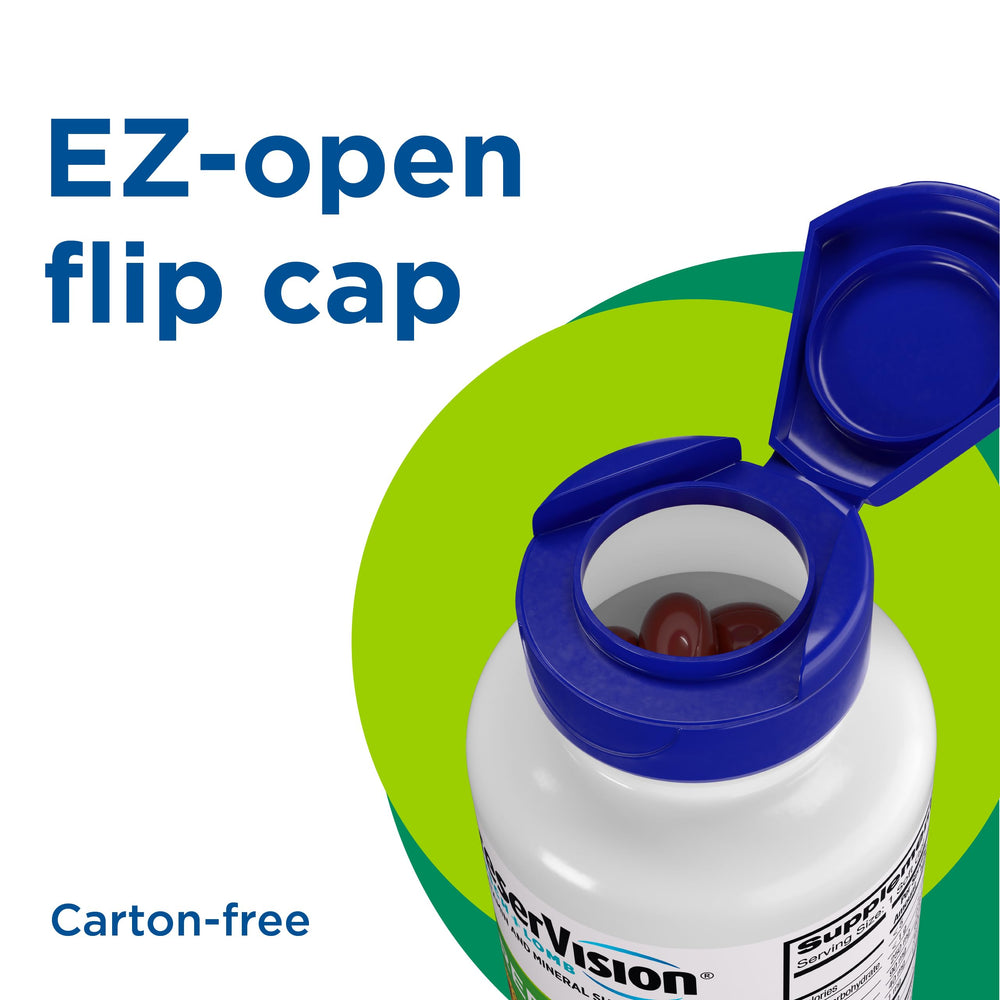 PreserVision bottle with flip cap for easy daily use