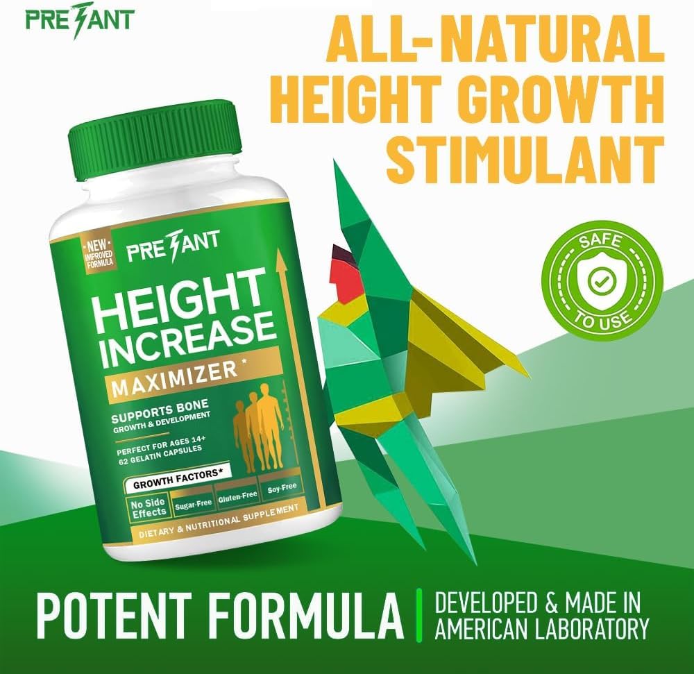 PRETANT Growth Capsules on a shelf conveying a trustworthy height growth supplement.