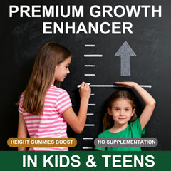 PRETANT Growth Gummies grape label highlights key ingredients for bone health and immune support.