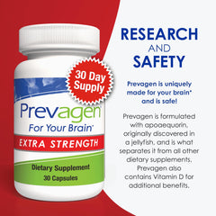 Apoaequorin safety-tested ingredient highlighted on Prevagen packaging.