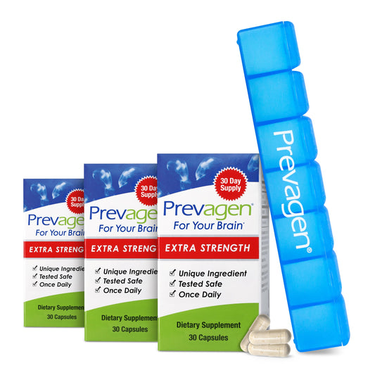 Prevagen Extra Strength bottle cap showcases secure packaging for apoaequorin and vitamin D3, preserving freshness.