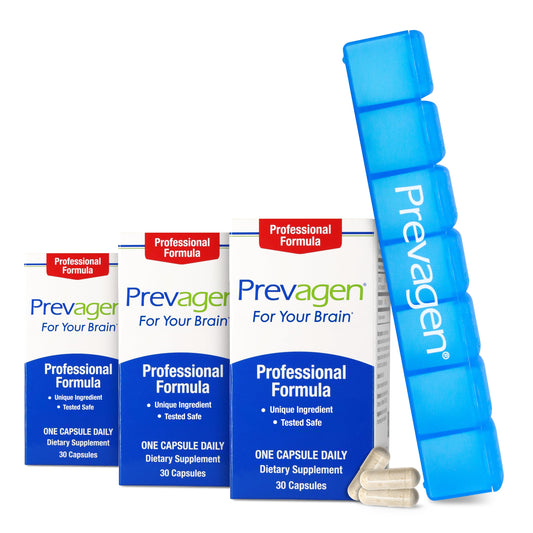 Prevagen Professional bottle front featuring Apoaequorin formula for daily cognitive support