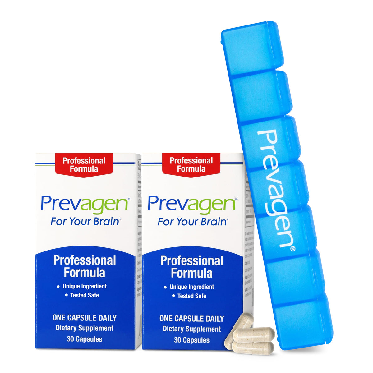 Prevagen Professional Formula bottle with 40 mg apoaequorin and vitamin D3 for daily cognitive wellness.