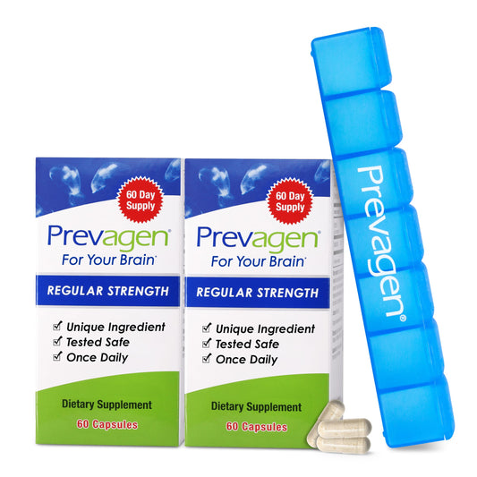 Prevagen Regular Strength 120 capsules bottle for daily cognitive support with Vitamin D3