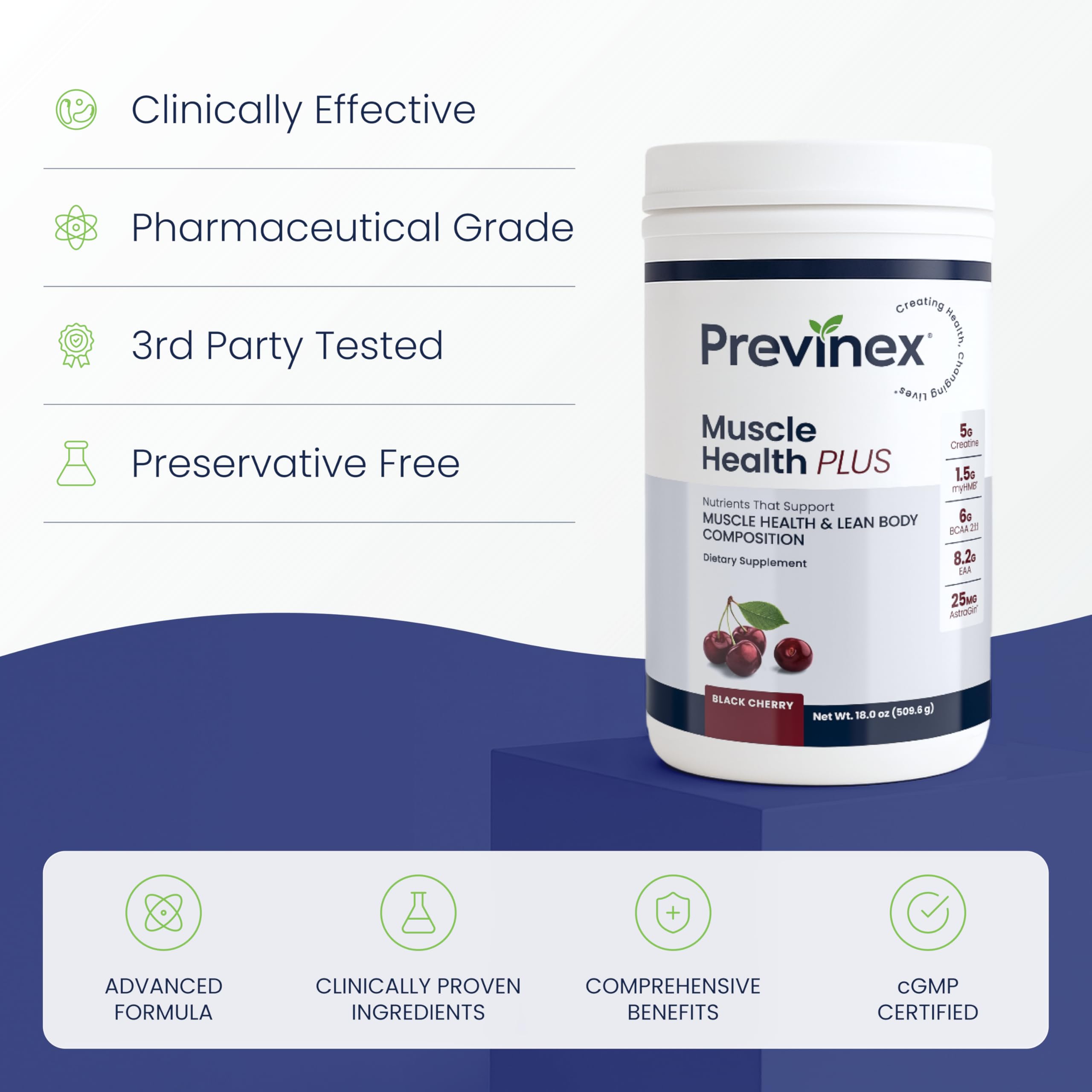 Previnex Muscle Health Plus scoop for quick, convenient workout fueling