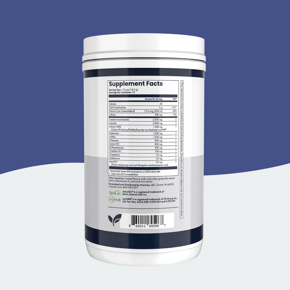 Previnex Muscle Health Plus shake in glass illustrating an easy post-workout ritual