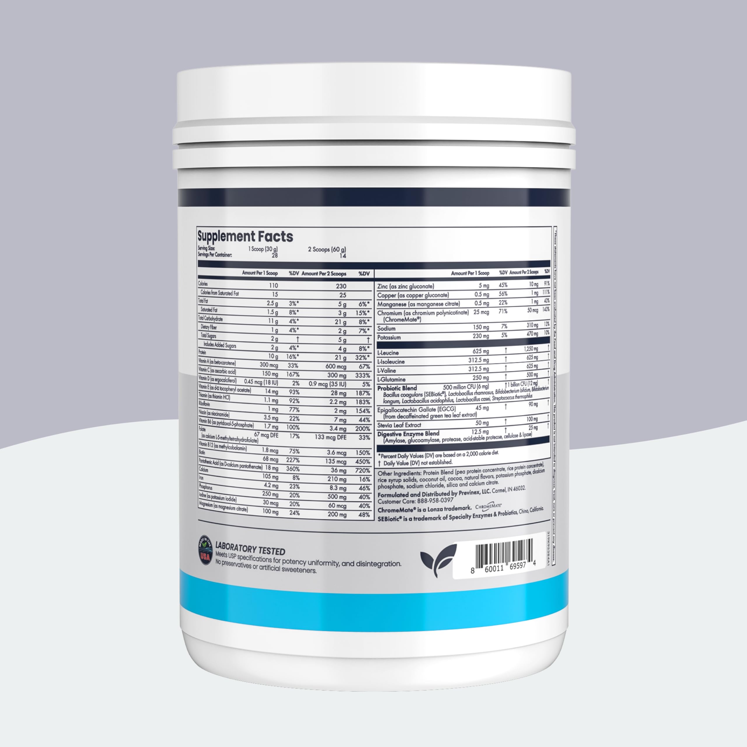 Previnex Nourify Plus scoop with precise serving for post-workout fueling.