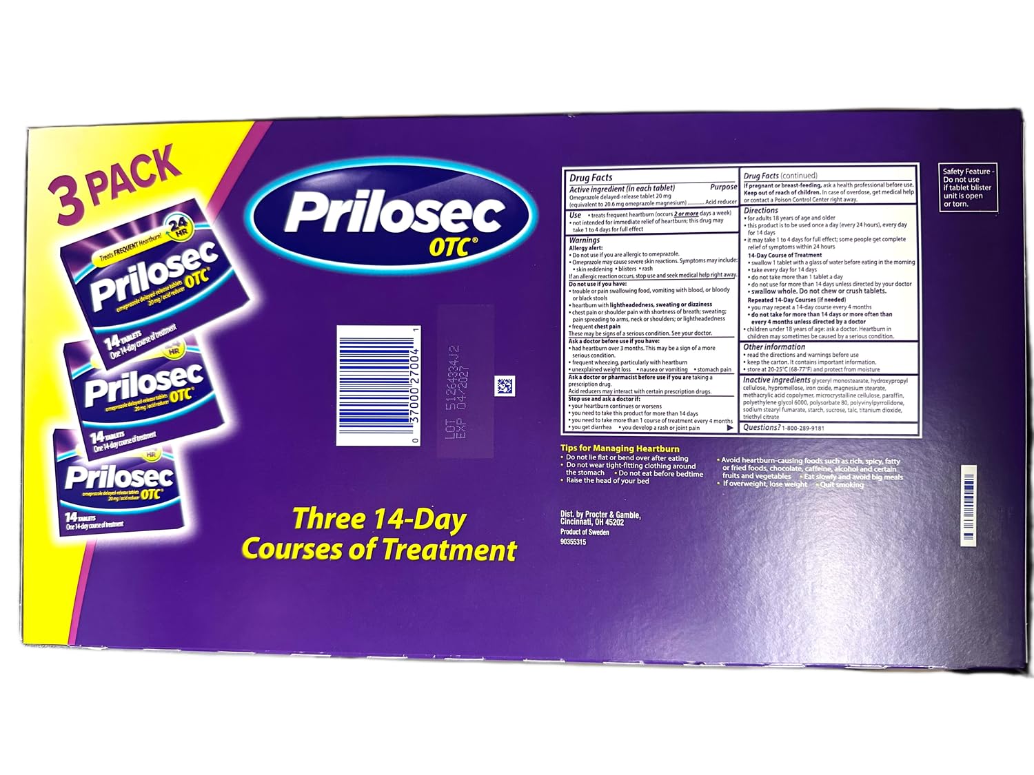 Prilosec OTC tablets ready to take for on-the-go heartburn relief