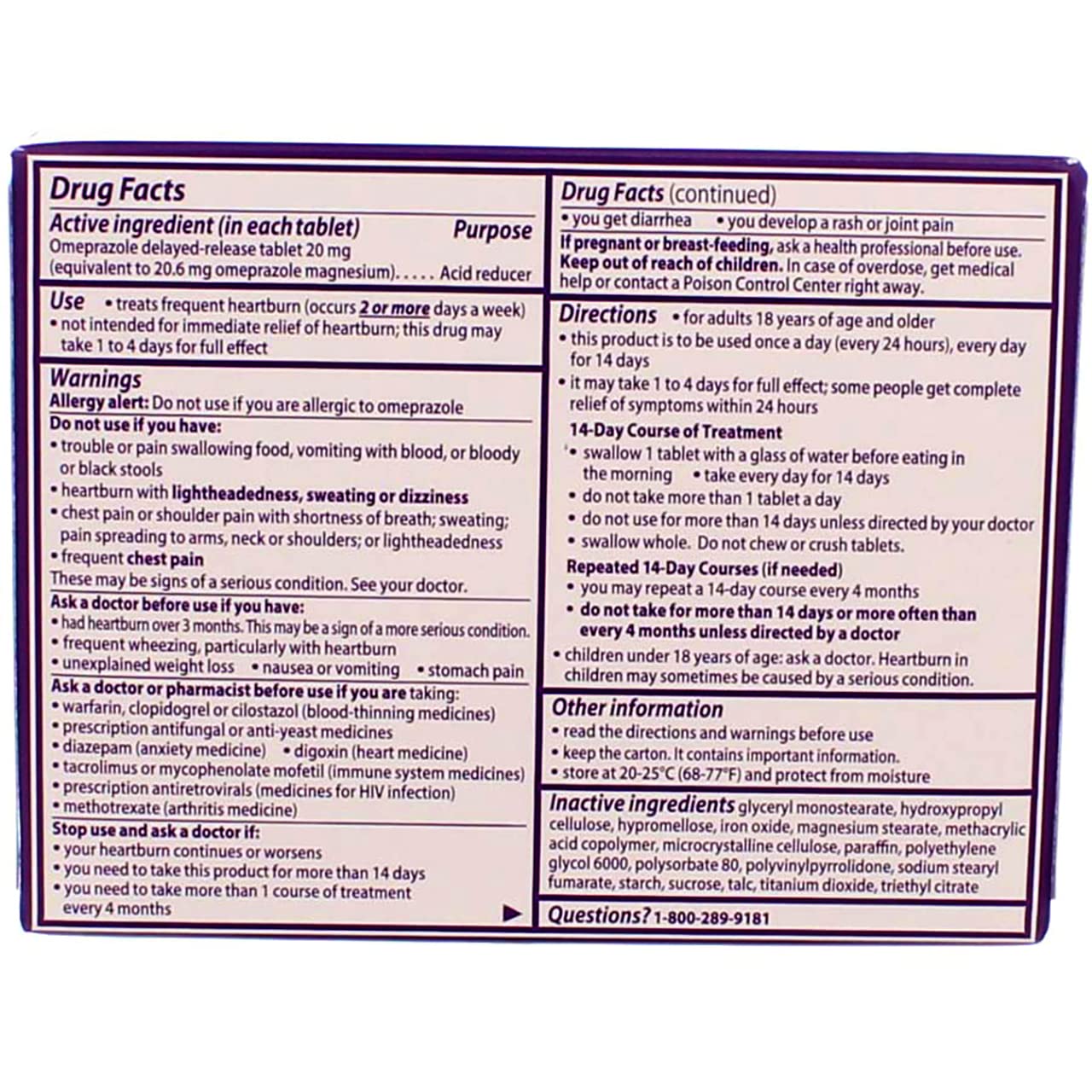 Prilosec OTC blister pack ready for daily dosing