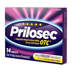 Prilosec OTC branding on the box indicating trusted relief