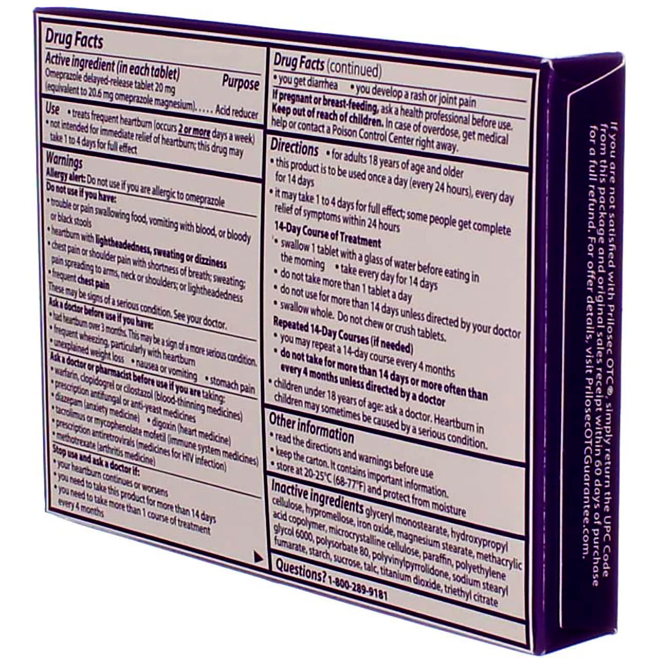 Three-pack Prilosec OTC boxes displayed for all-day protection