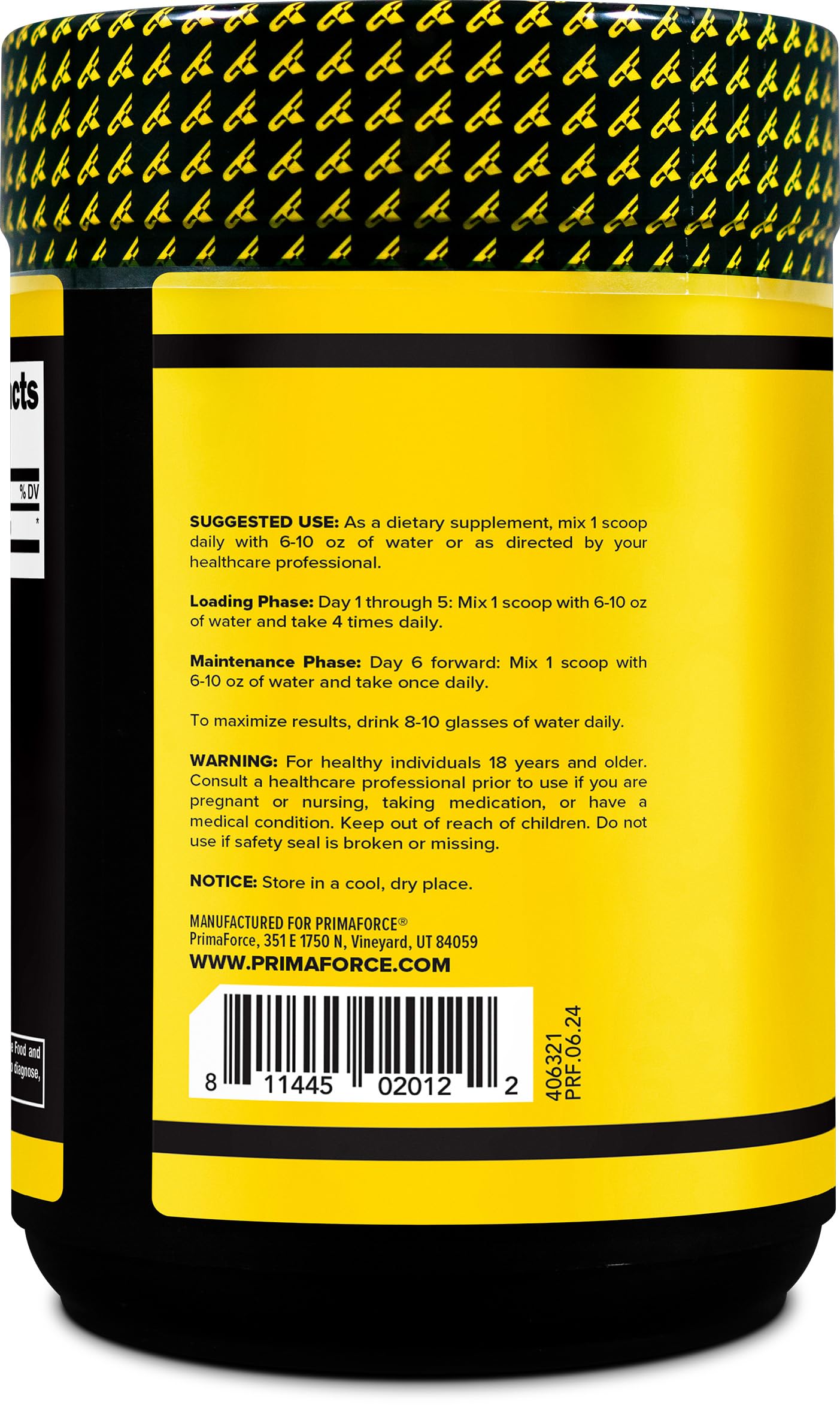 Primaforce Creatine Monohydrate powder close up showing fine micronized texture for smooth mixing
