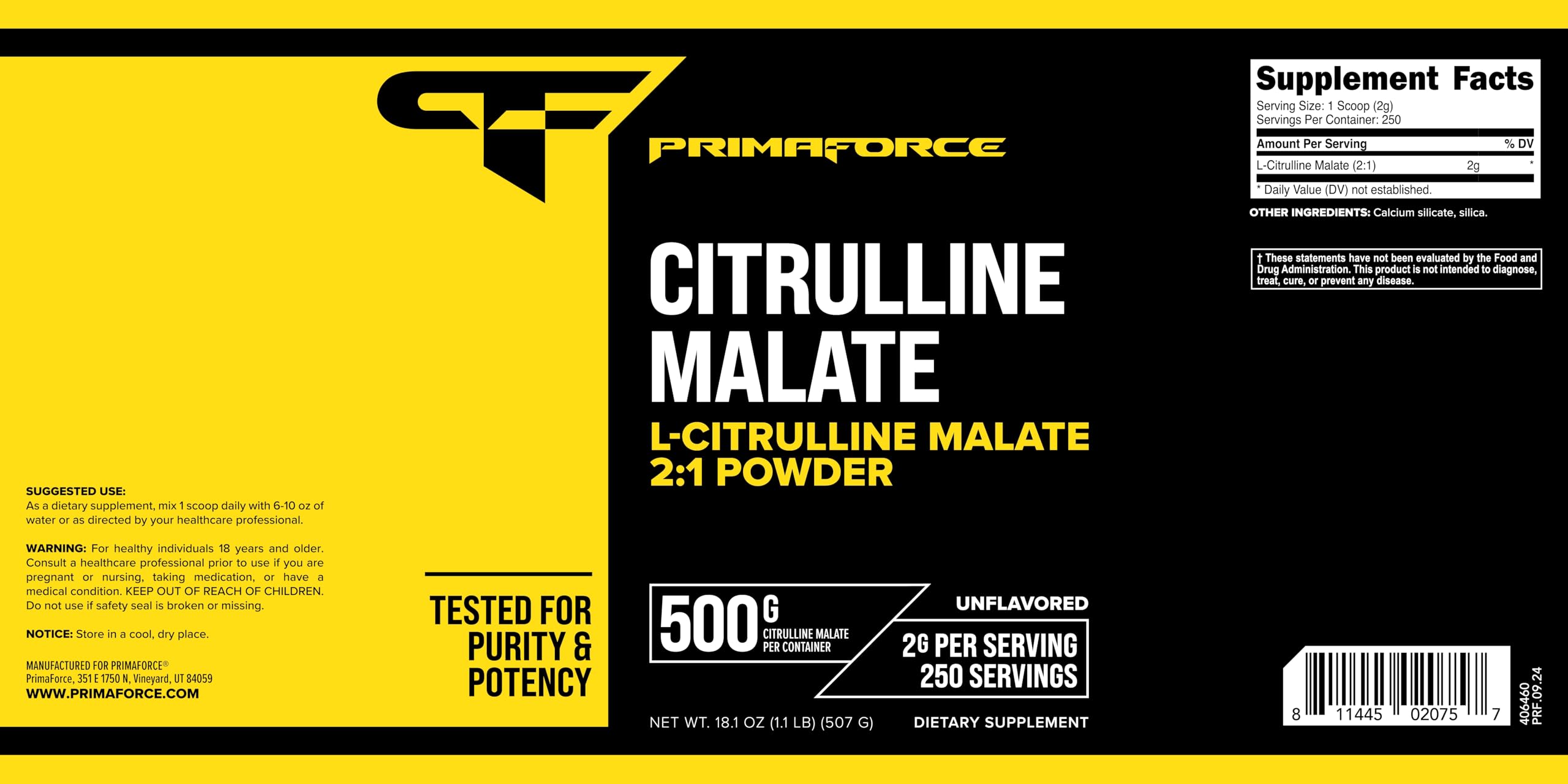 Primaforce L-Citrulline Malate Stack-Ready Powder fits pre-workout routines.
