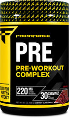 Primaforce Pre-Workout Complex grape jar signals ready energy for intense sessions