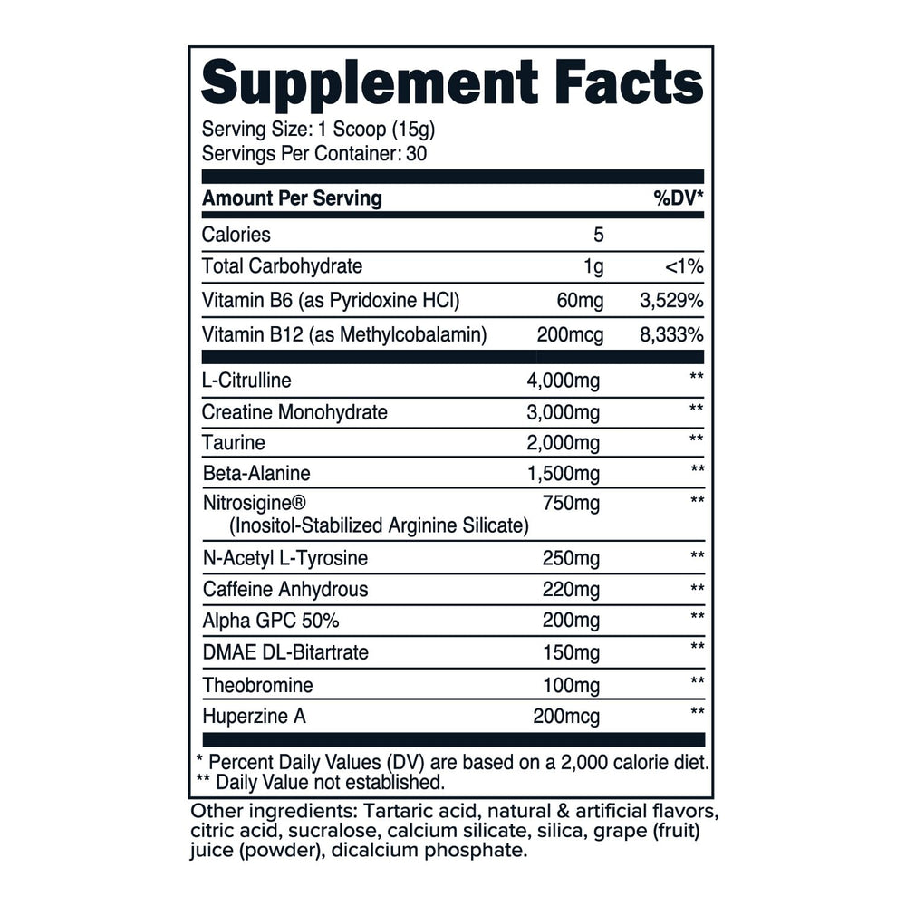 Primaforce grape scoop shows precise serving for optimized pre-workout fueling