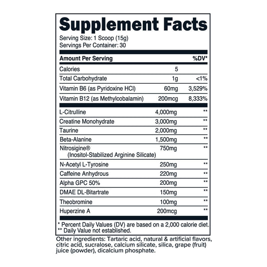 Primaforce grape scoop shows precise serving for optimized pre-workout fueling