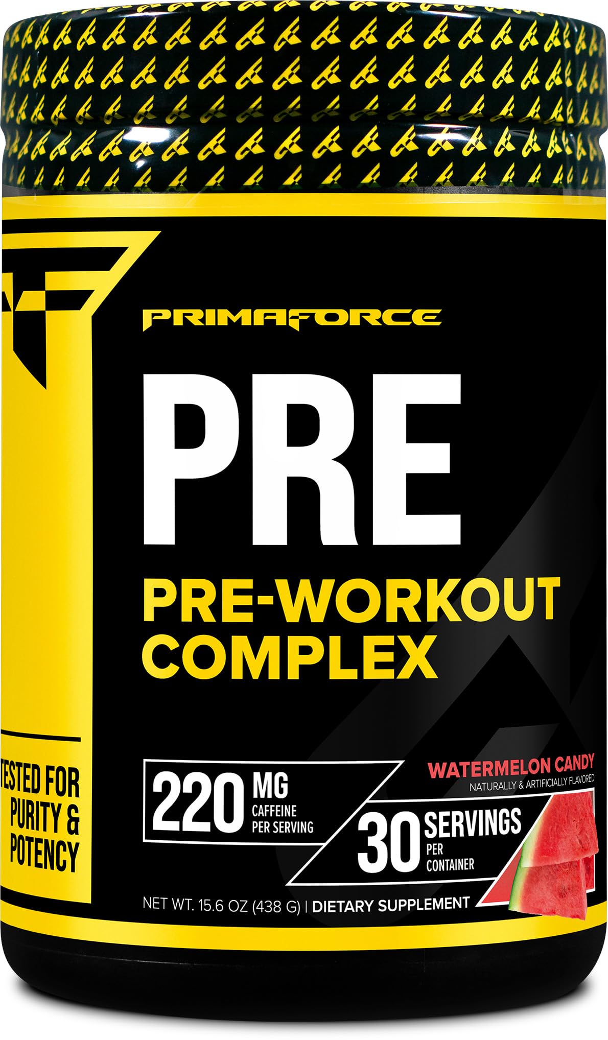 Primaforce pre-workout Watermelon Candy scoop energizing your training.
