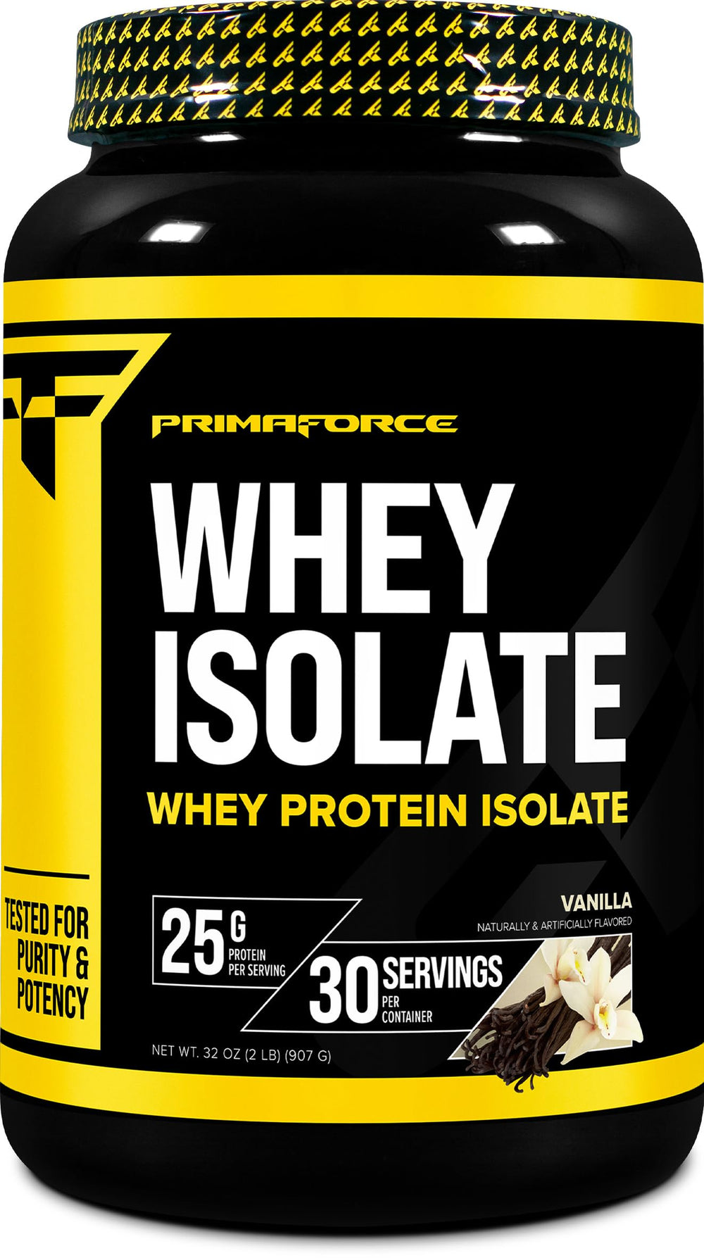 Primaforce Whey Protein Isolate Vanilla 2lb powder bag for quick protein boosts.