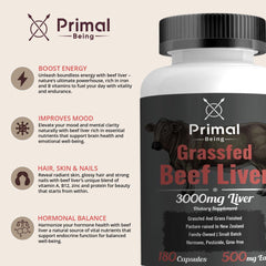 Primal Being 3000 mg dosage label closeup to emphasize potent servings.