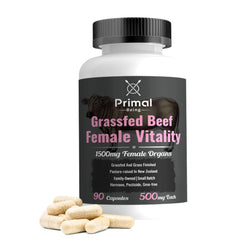 Primal Being Grassfed Beef Female Vitality bottle with capsules for daily vitality