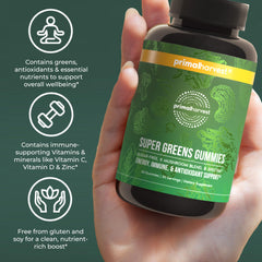 Primal Harvest adaptogenic mushrooms blend inside bottle.