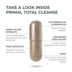 Primal Harvest Full Body Detox herbal ingredients — plant-based botanicals for digestion.