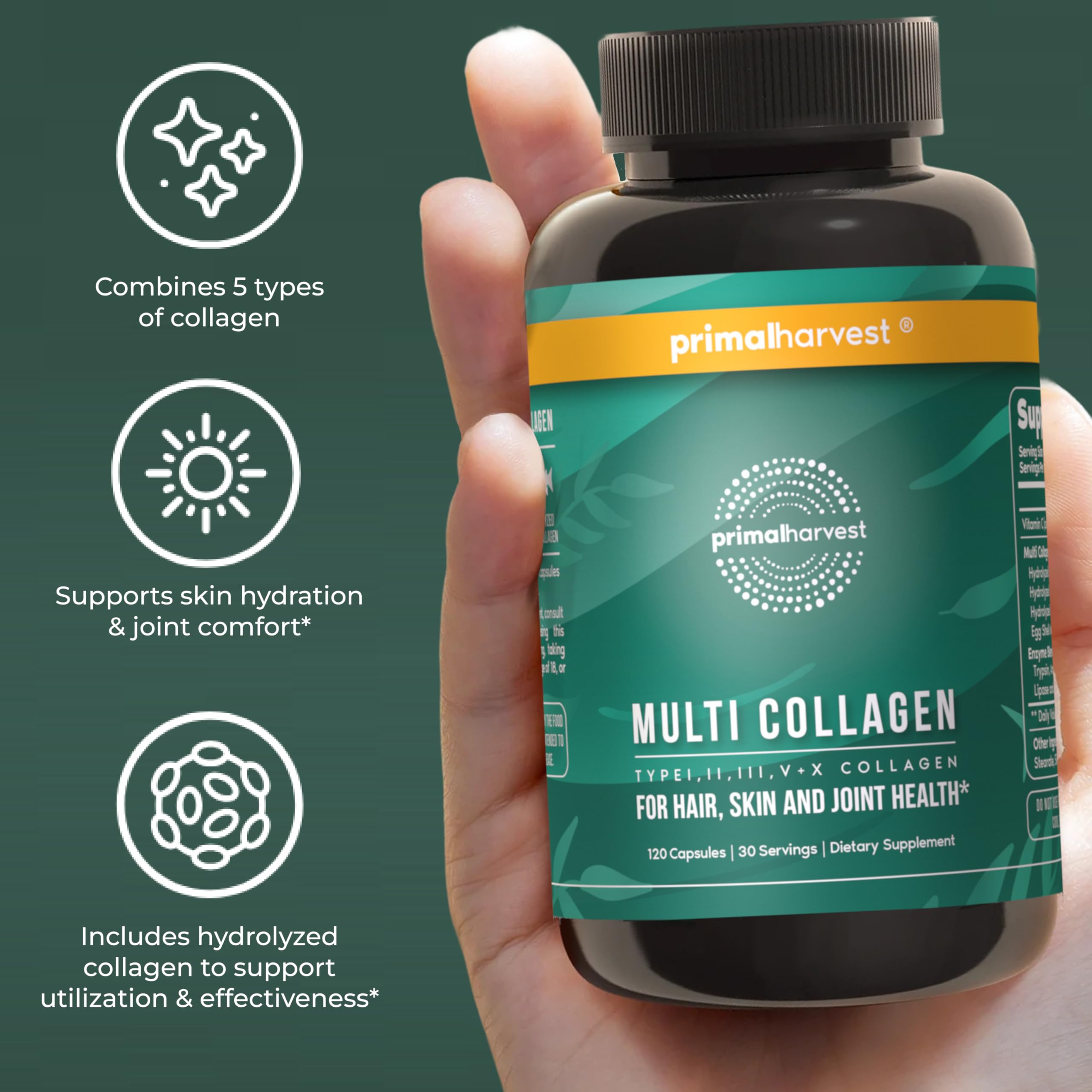 Primal Harvest GMP-certified facility and third-party tested quality seal.
