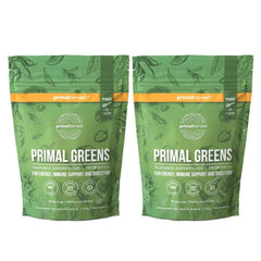 Primal Harvest Primal Greens packaging highlights complete daily nutrition at a glance