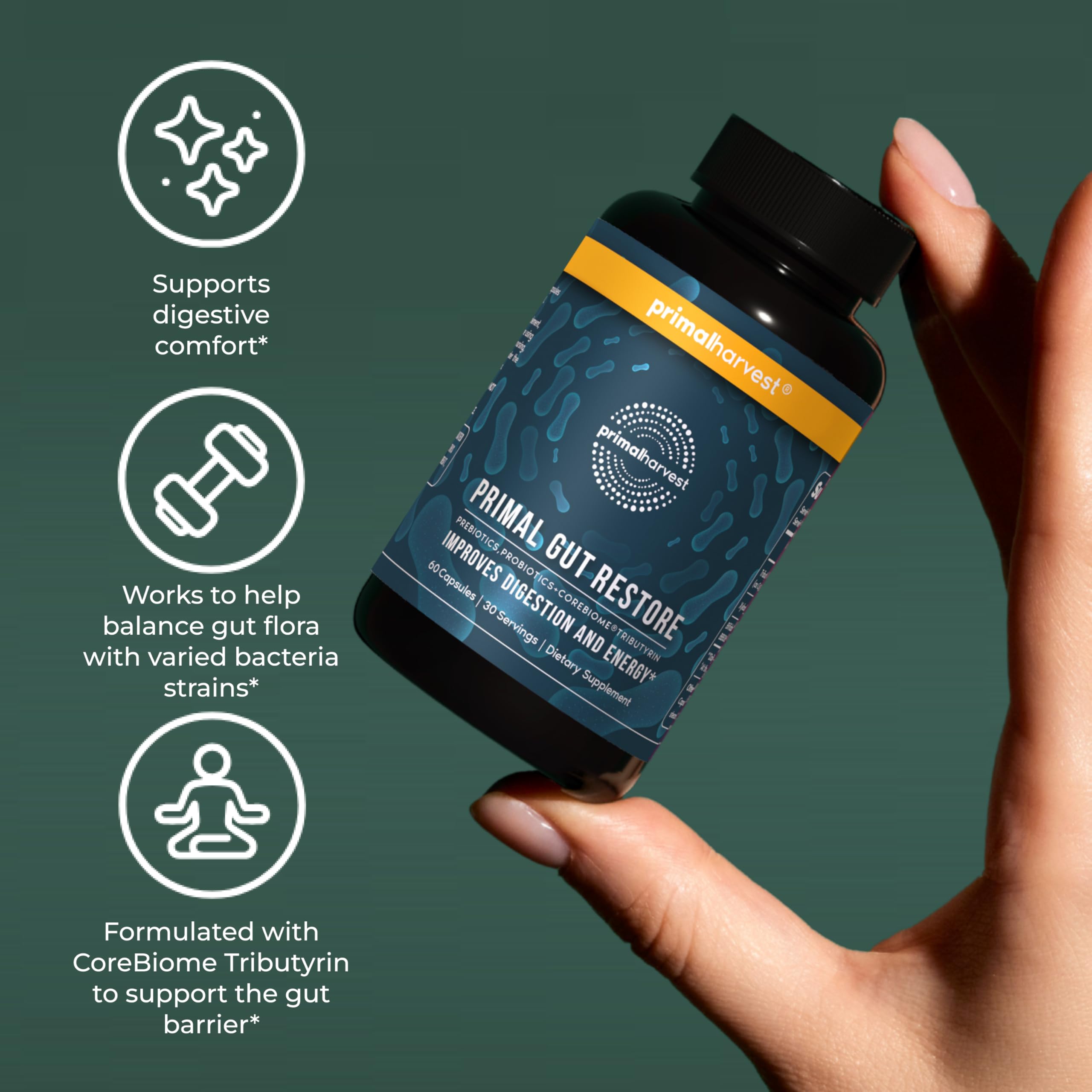 In-hand view of bottle for on-the-go wellness.
