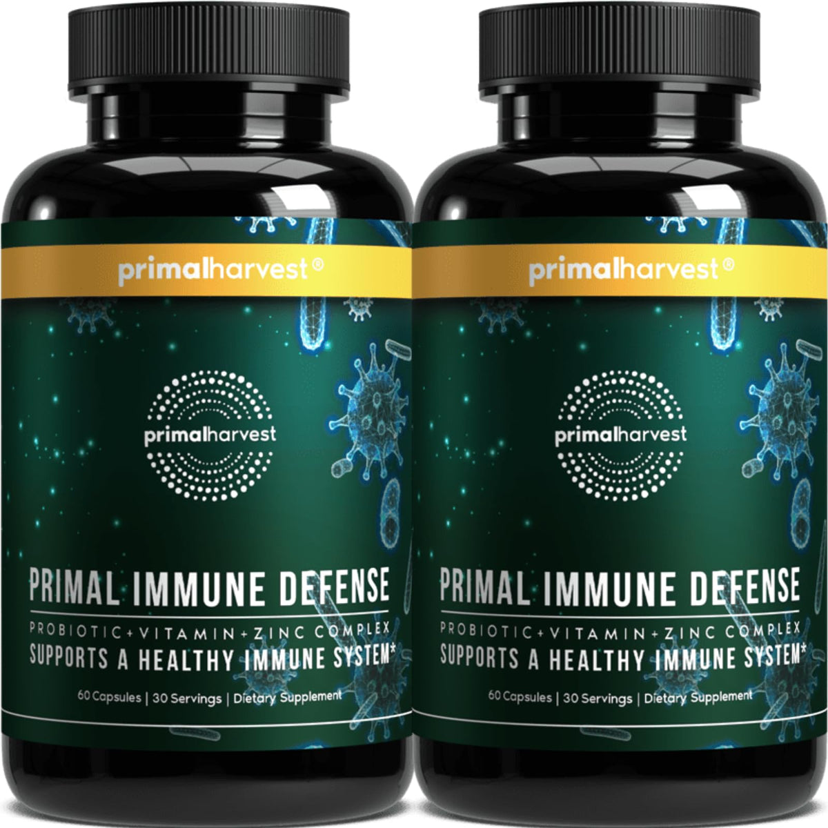 Primal Harvest Primal Immune Defense bottle front for daily immune support