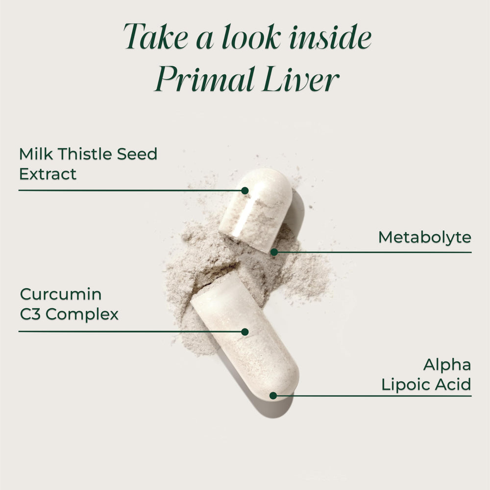 Primal Harvest Primal Liver with artichoke extract highlighted for antioxidants.