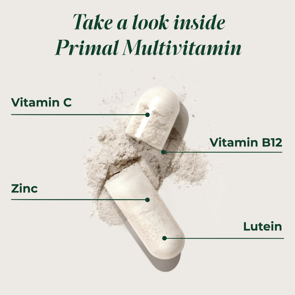 Primal Harvest Primal Multivitamin ingredients highlight immune-supporting vitamins.