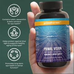 Primal Vision with eyebright and ginkgo supports natural eye care ingredients.