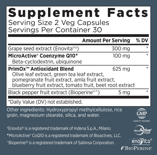 Primal Labs CardioRelax AO capsules close-up emphasizes convenient CoQ10 supplement.