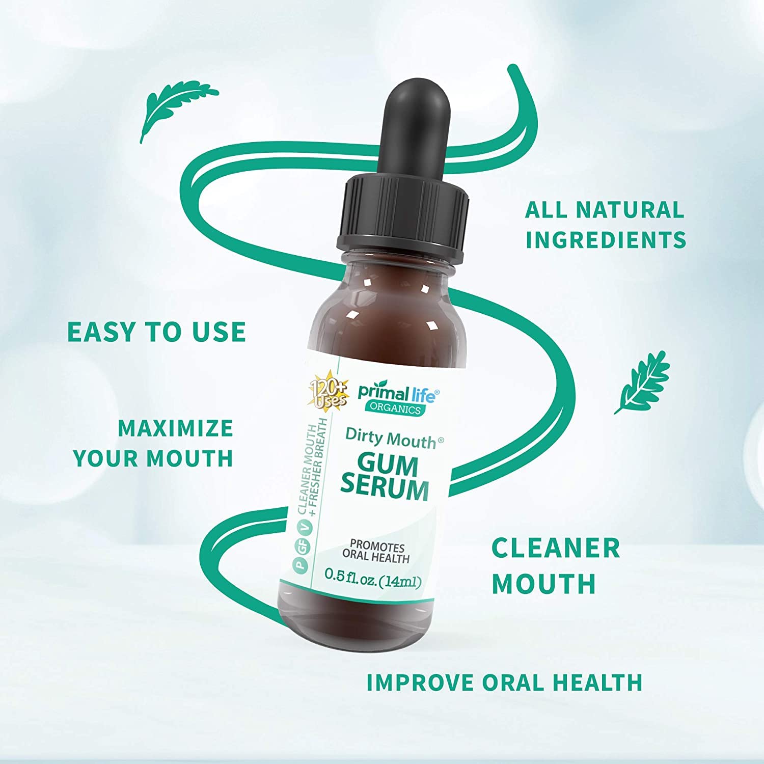 Primal Life Gum Drops brush-use image shows easy integration with daily routine.