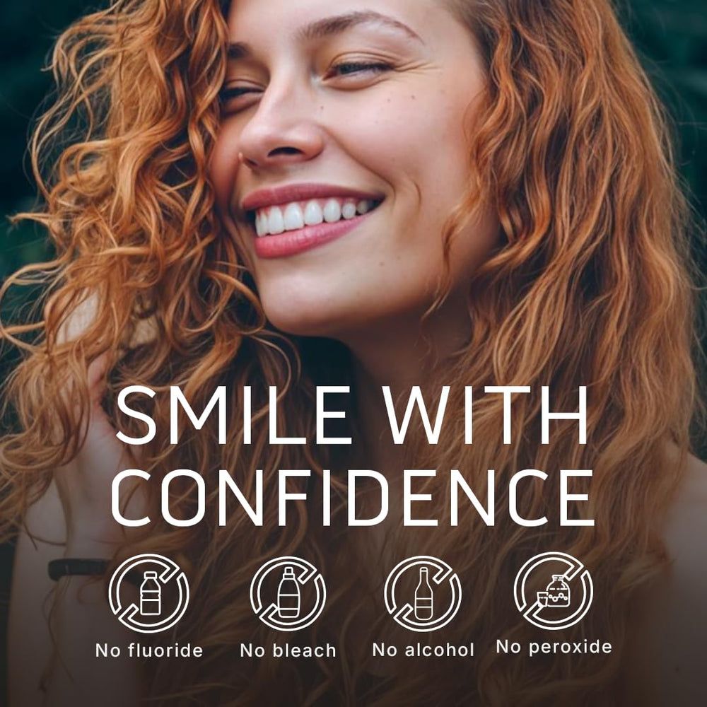 Primal Life Real White Dental Boost smile highlighting brighter-looking teeth.