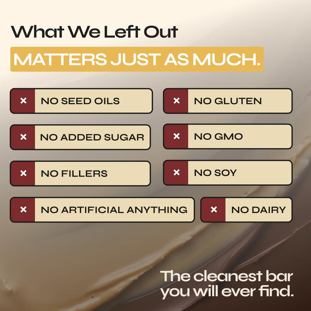Primal Power bar highlights no seed oils and no added sugar for clean fuel.