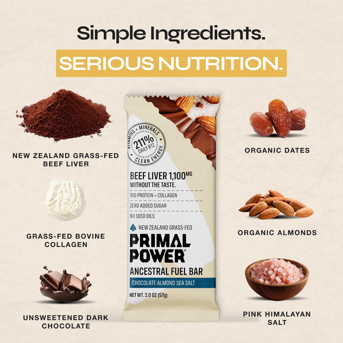 Unwrapped Primal Power bar reveals chocolate coating and sea salt sparkle
