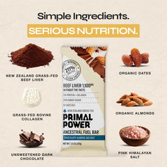 Unwrapped Primal Power bar reveals chocolate coating and sea salt sparkle