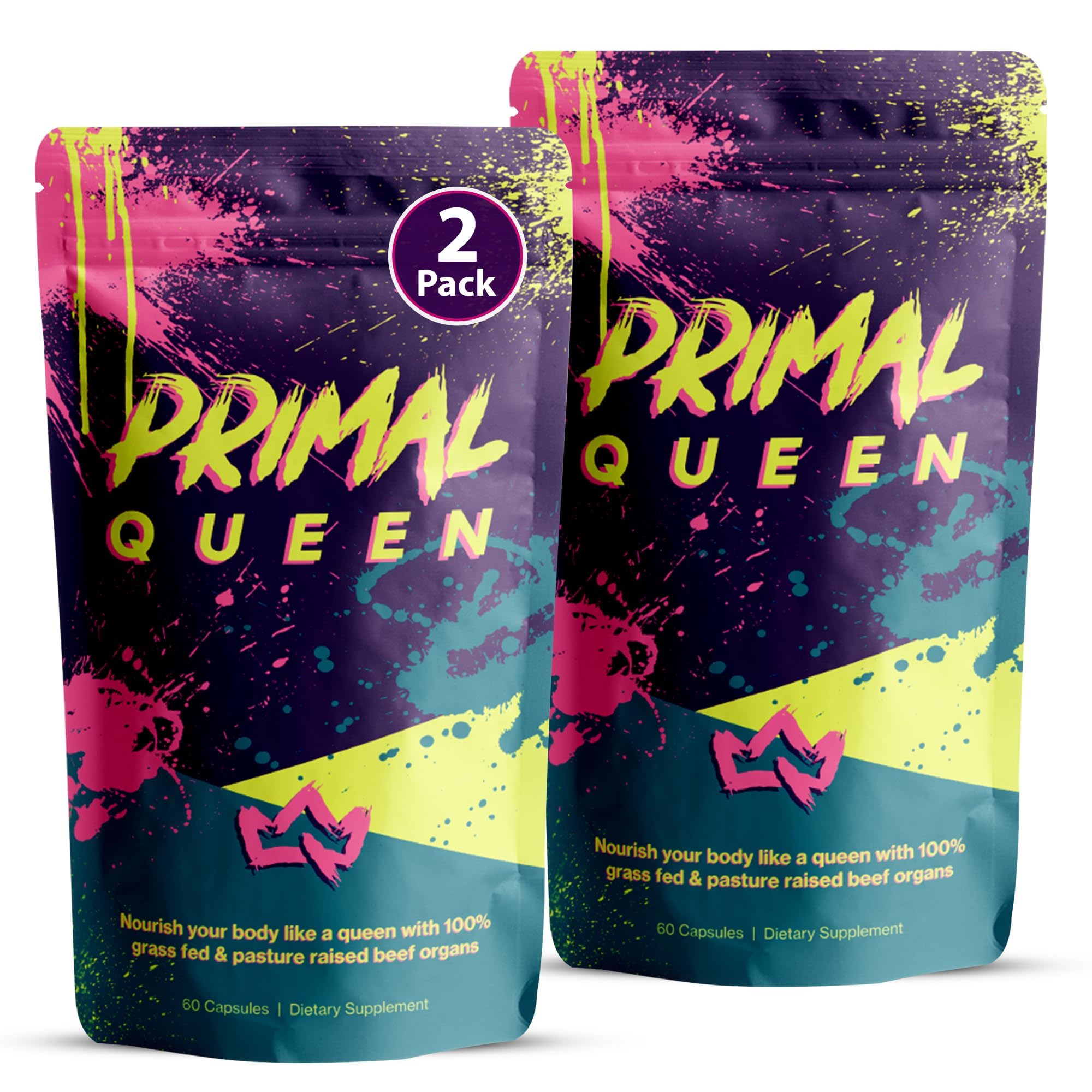 Primal Queen bottle with liver capsules for daily energy support.