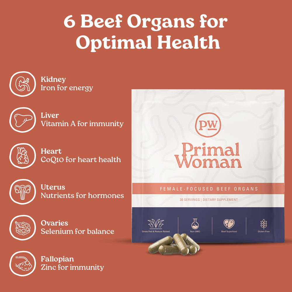 Primal Woman pasture-raised beef liver origin image showing quality sourcing.