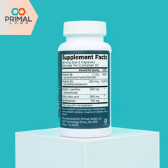 Primal Labs Nerve Support brand logo conveys reliability for daily wellness goals.