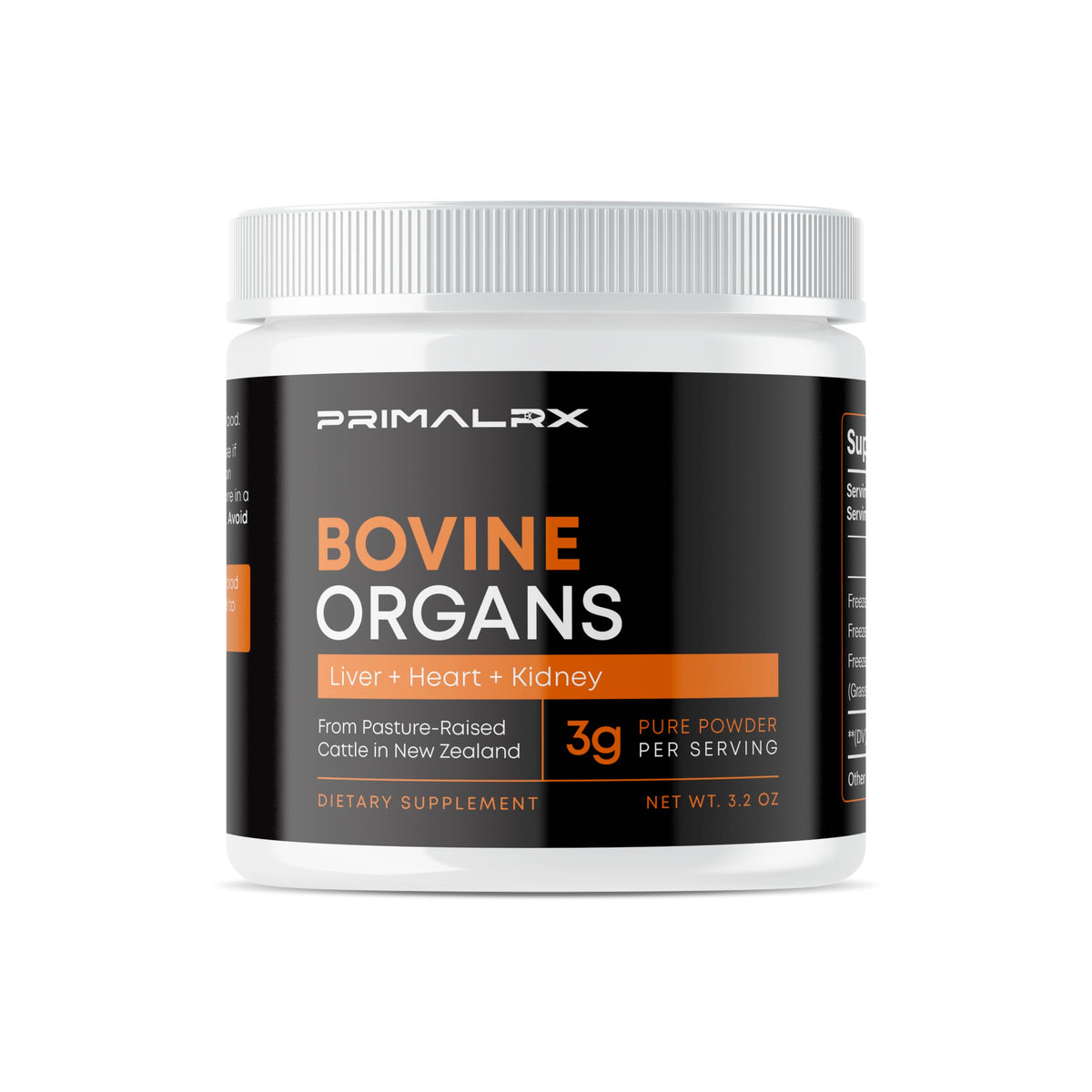 PRIMALRX Bovine Organ Powder desiccated liver for on-the-go whole-food nutrition.