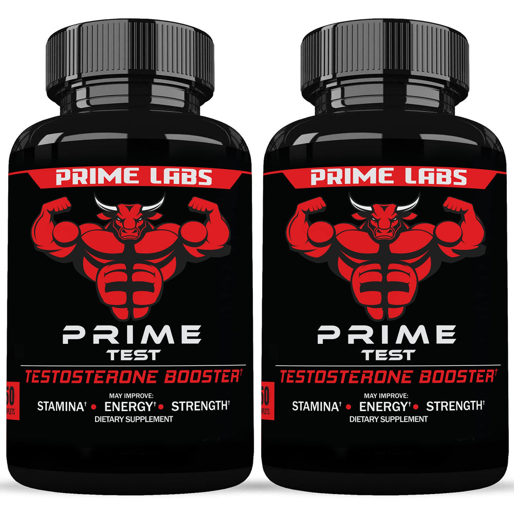 Prime Labs Prime Test bottle front showing branding for energy support.
