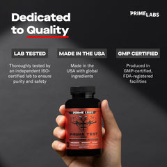 Prime Labs Prime Test Pro workout scene highlighting performance focus.