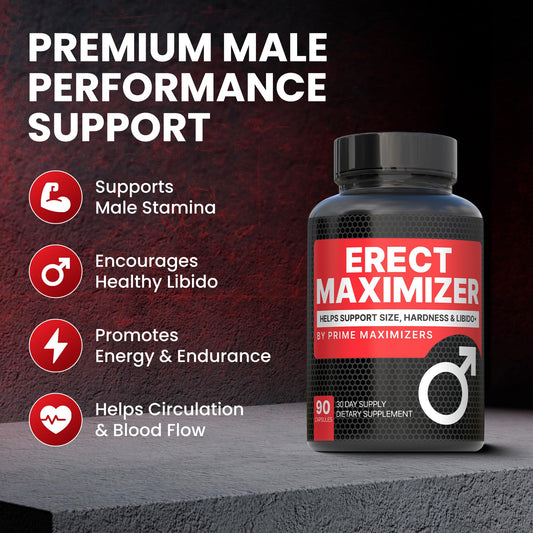 PRIME MAXIMIZERS capsules front view for quick daily intake.
