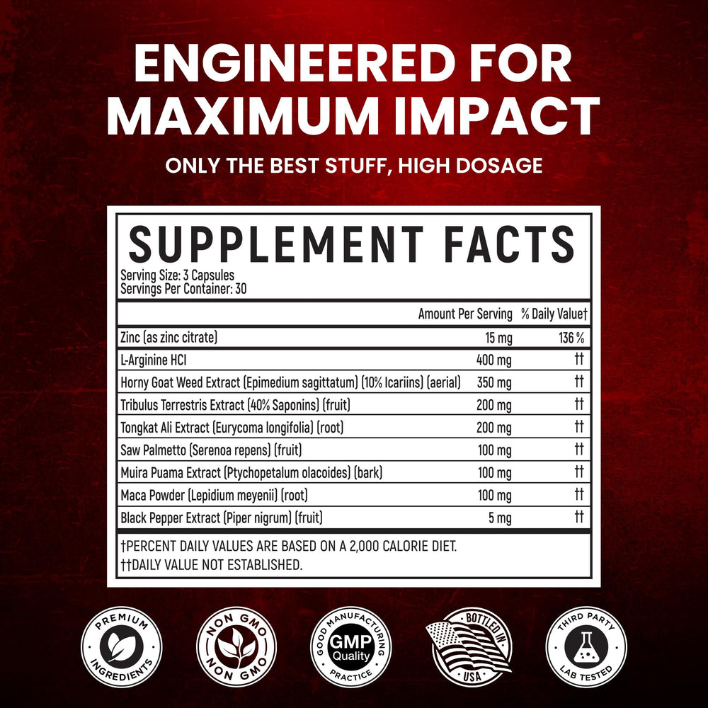 PRIME MAXIMIZERS label detail with ingredients and dosage highlights.