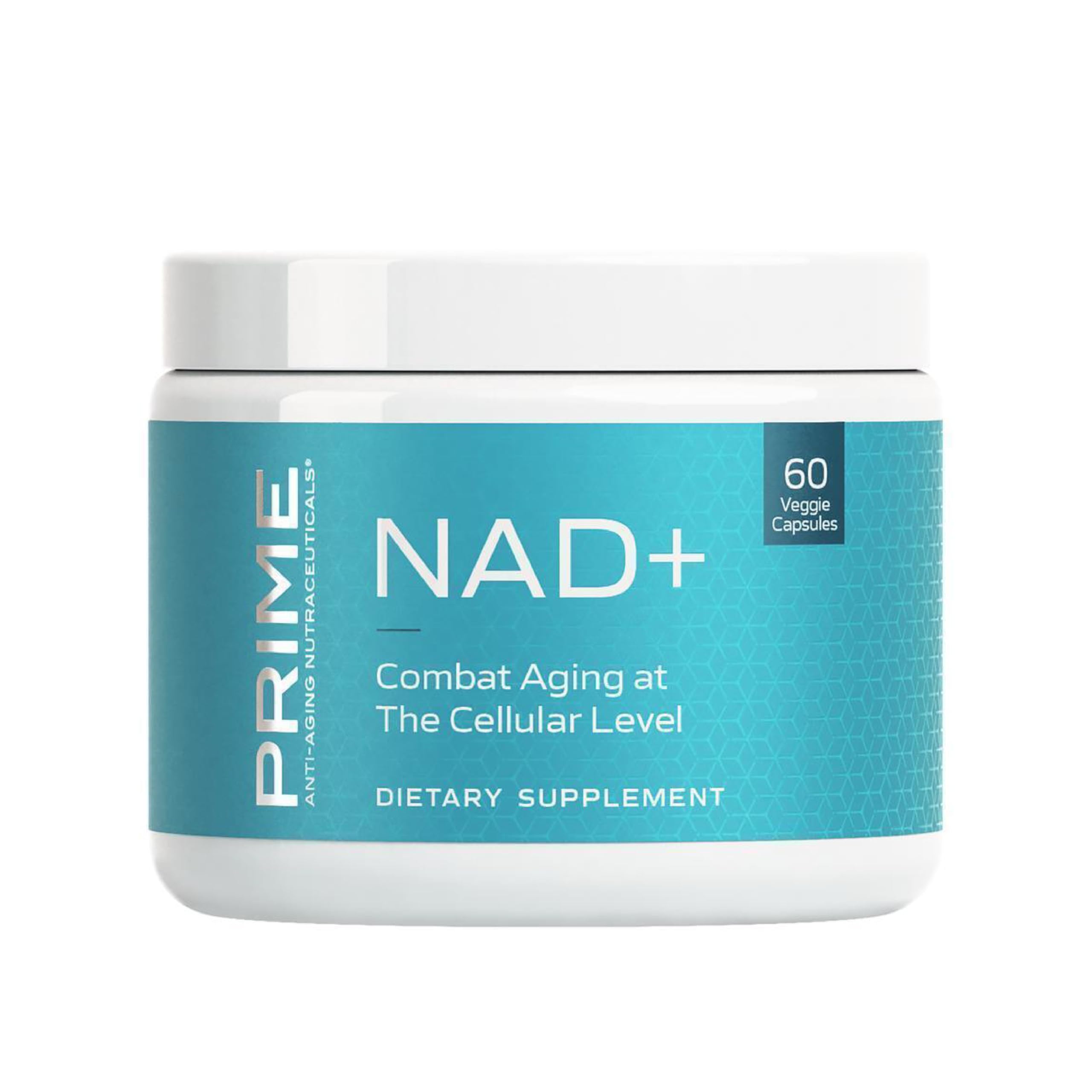 PRIME NAD+ bottle featuring NR and Pterostilbene for daily energy support.