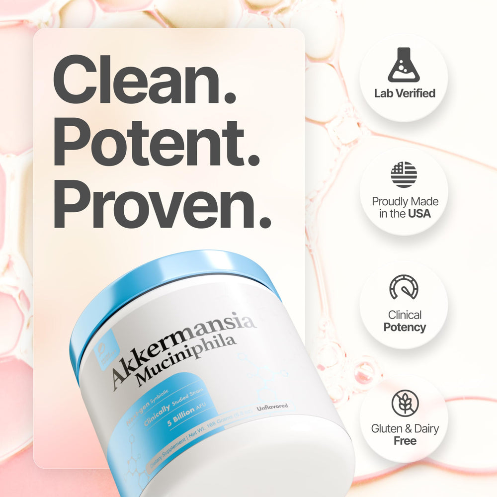 Prime Powders Akkermansia powder mixed in water for a refreshing daily drink.