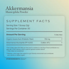 Prime Powders Akkermansia powder packaging on display.